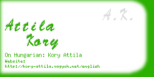 attila kory business card